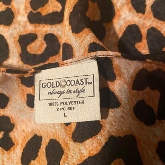 Gold Coast Womens Cheetah Coverup Size Large Wrap Kimono Poncho Bohemian Beachy - Picture 6 of 7